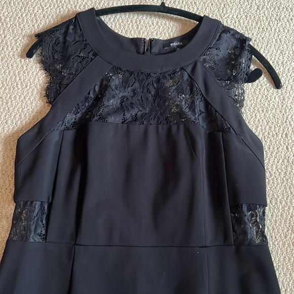 Black RW&Co Cocktail Dress size 12 with Lace Motif - Picture 6 of 8